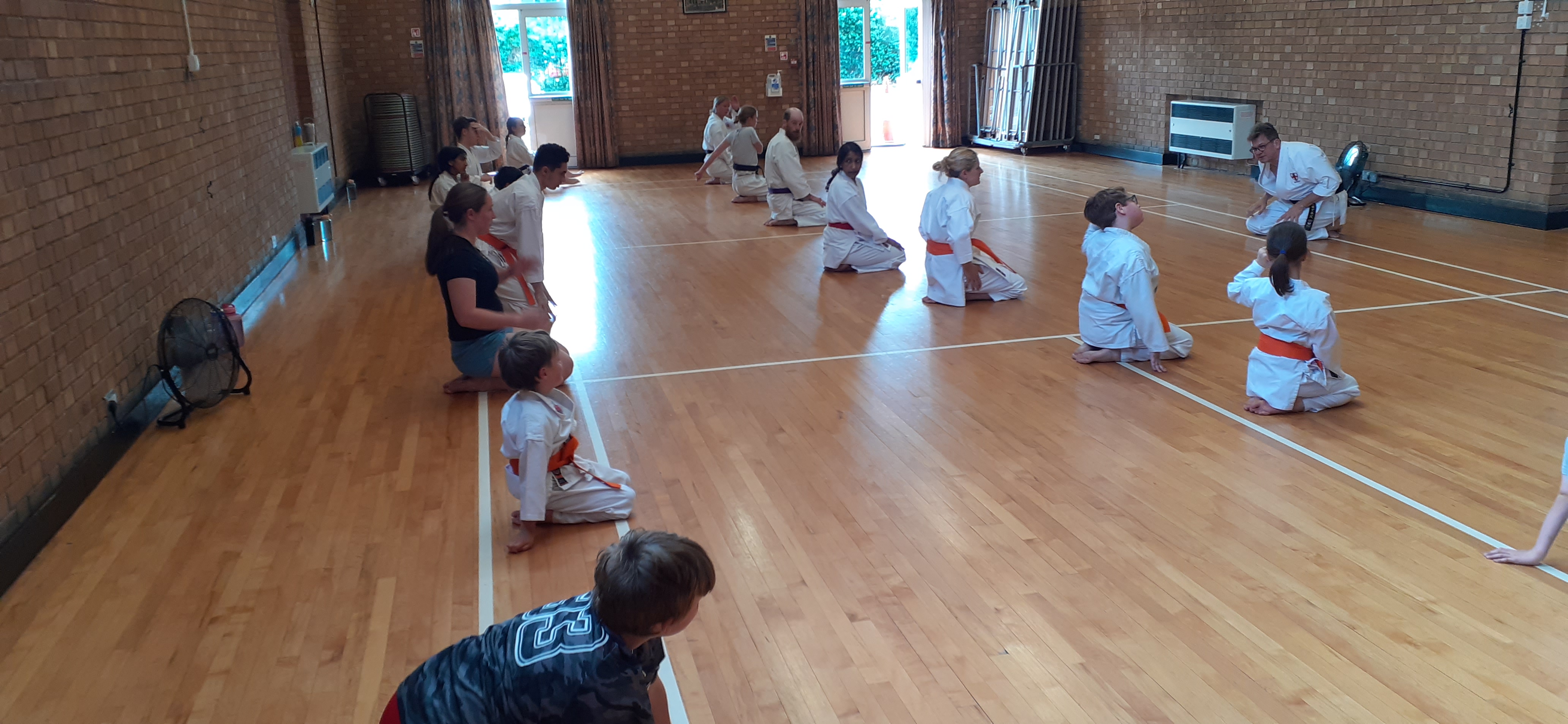 Parent and child practising traditional Shotokan karate in Beaconsfield